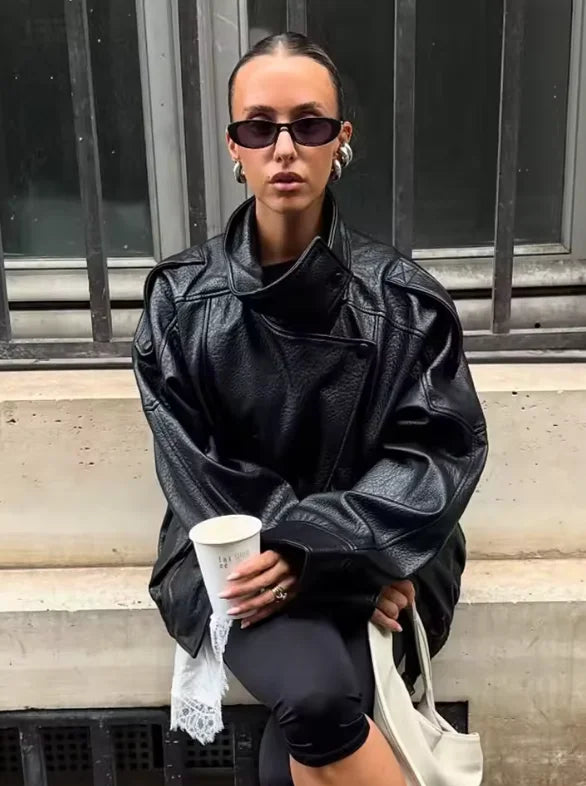 BLOC FAUX LEATHER JACKET
