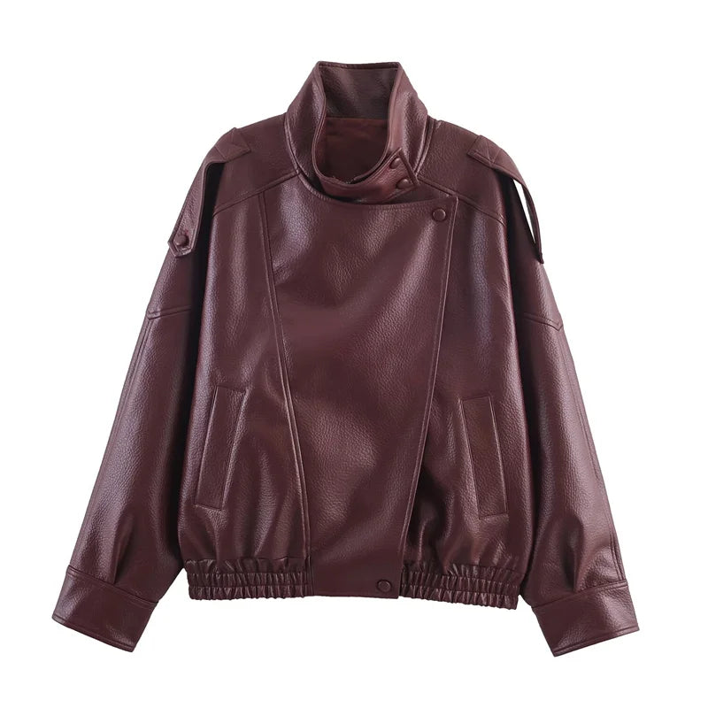BLOC FAUX LEATHER JACKET