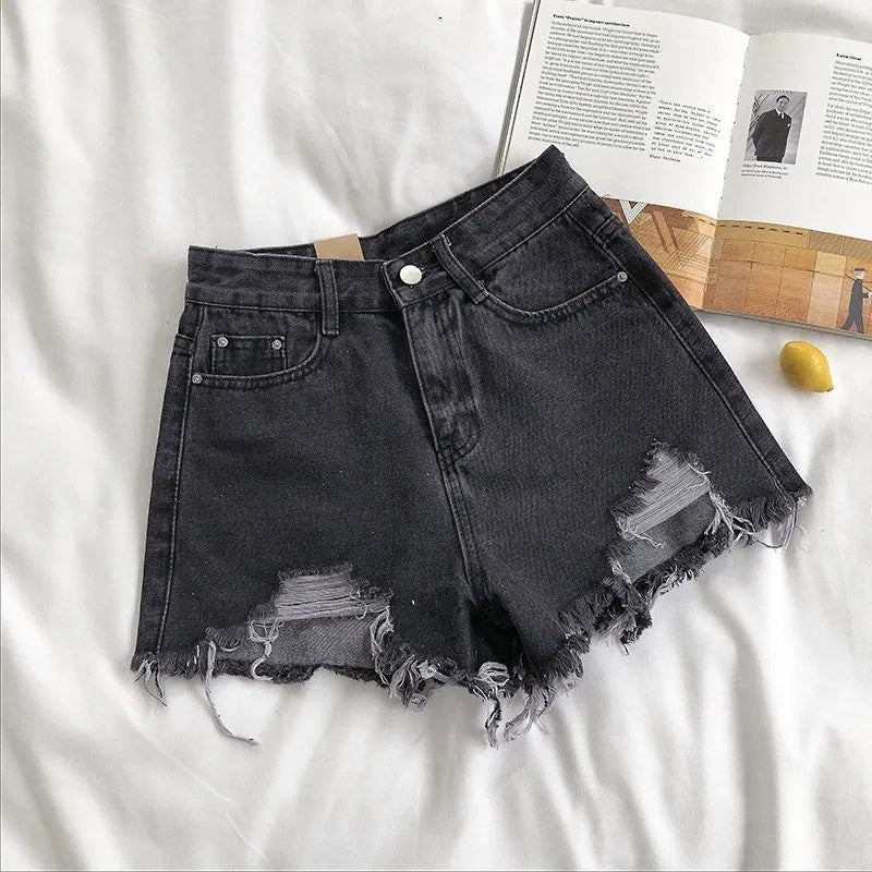BLOC DENIM SHORTS