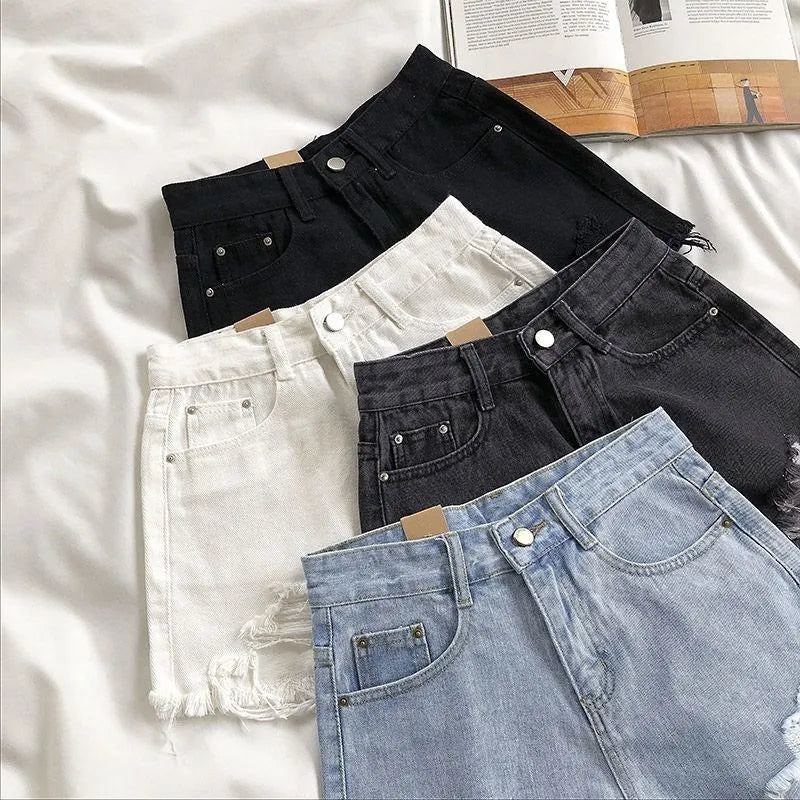 BLOC DENIM SHORTS