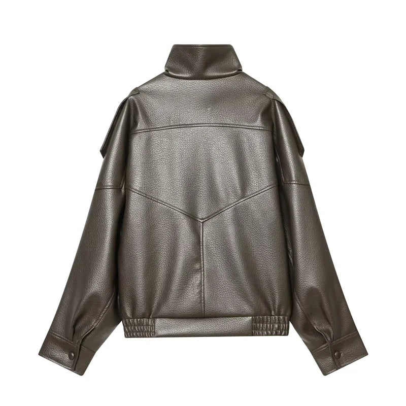 BLOC FAUX LEATHER JACKET