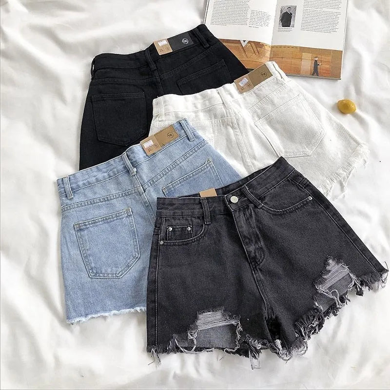 BLOC DENIM SHORTS