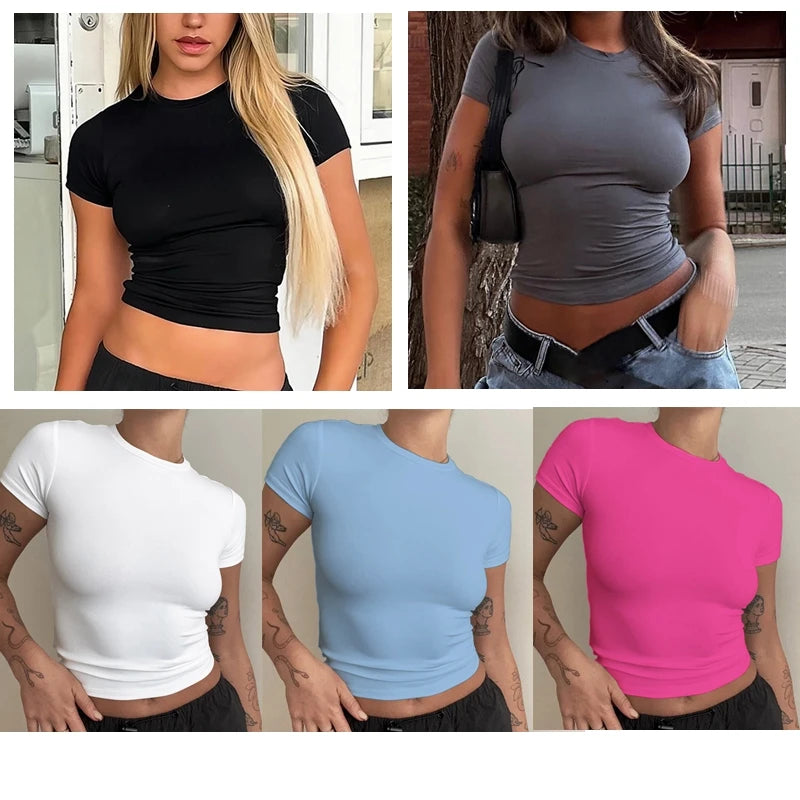 WOMEN’S Y2K SLIM FIT KNIT ESSENTIAL TEE