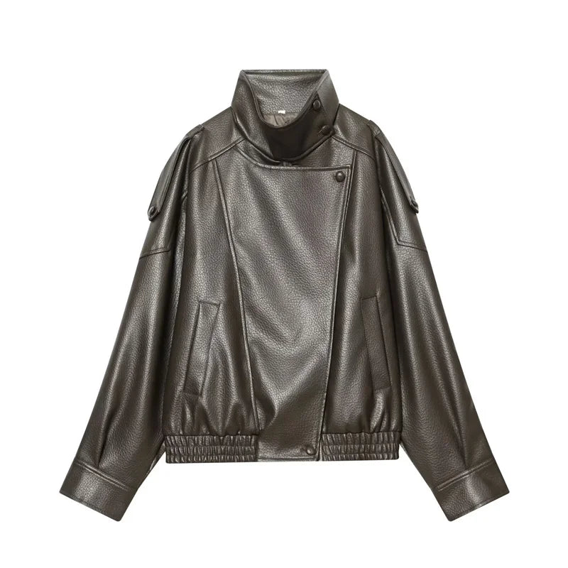 BLOC FAUX LEATHER JACKET