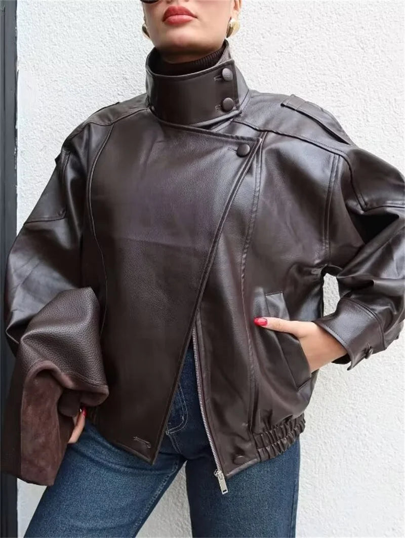 BLOC FAUX LEATHER JACKET
