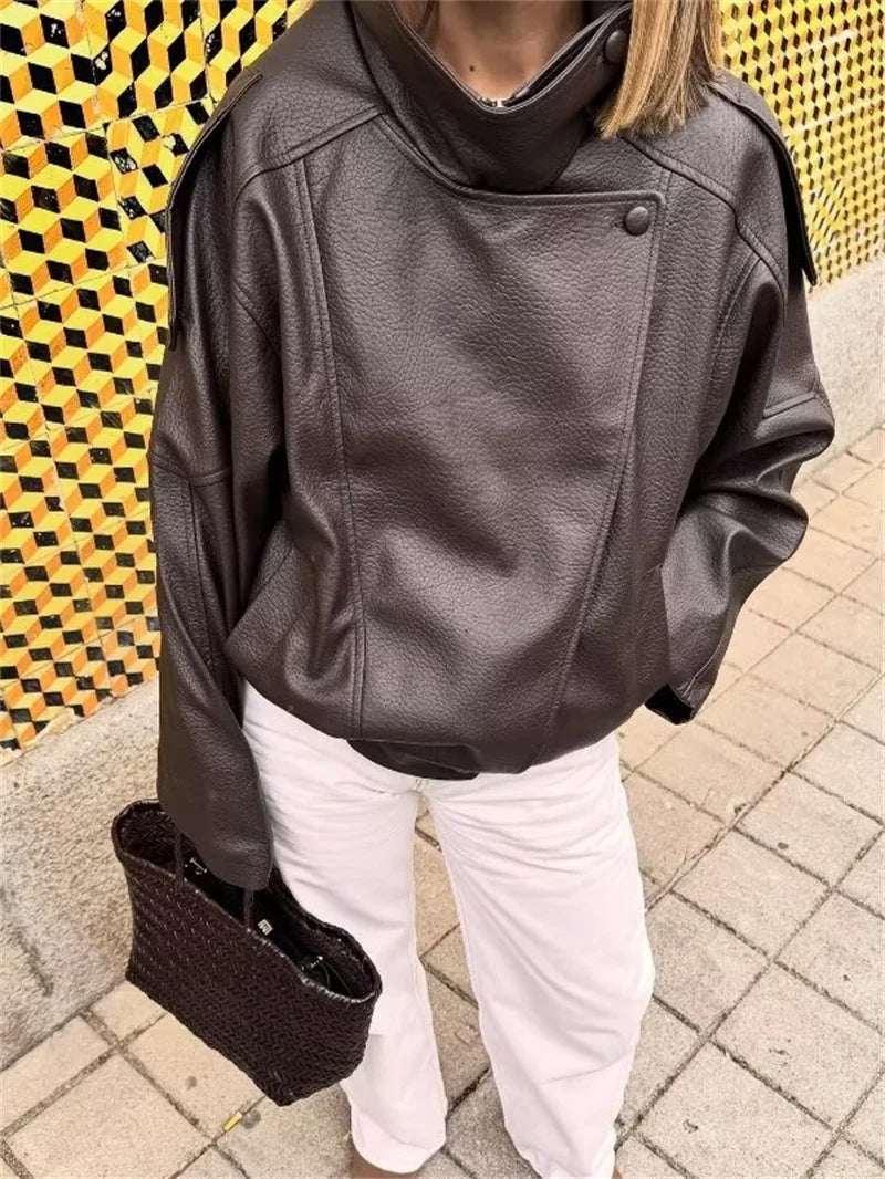 BLOC FAUX LEATHER JACKET