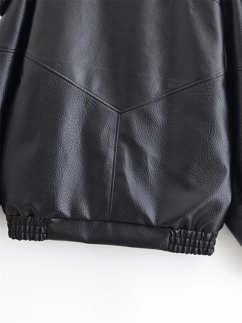 BLOC FAUX LEATHER JACKET