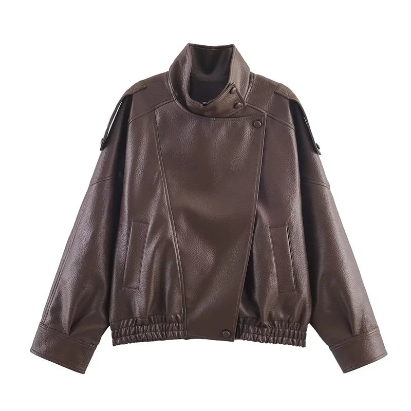BLOC FAUX LEATHER JACKET