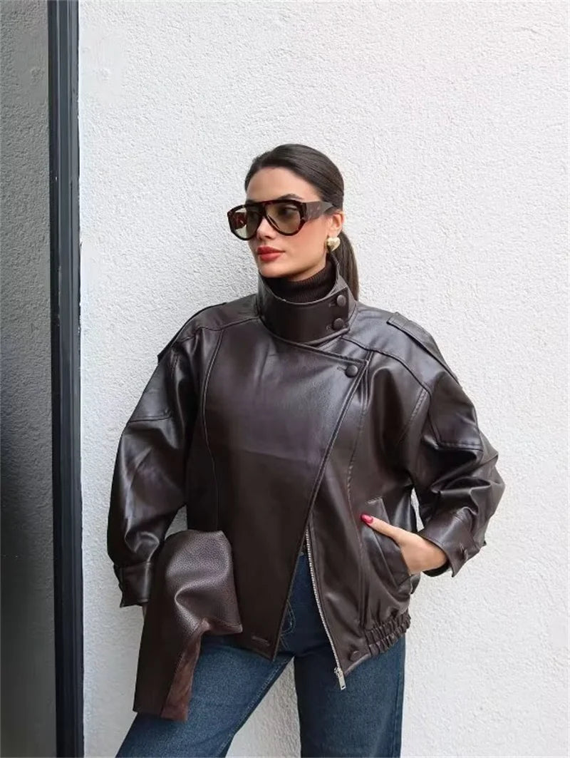 BLOC FAUX LEATHER JACKET
