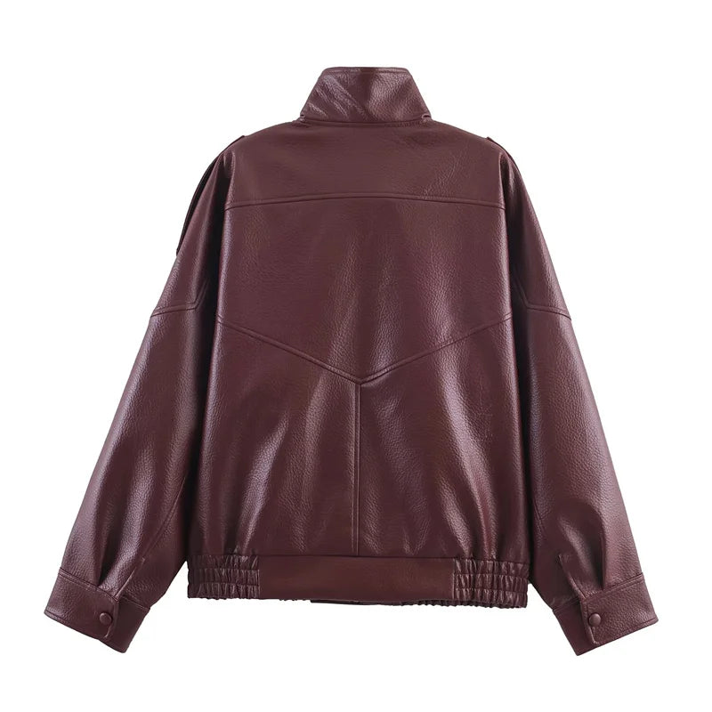BLOC FAUX LEATHER JACKET