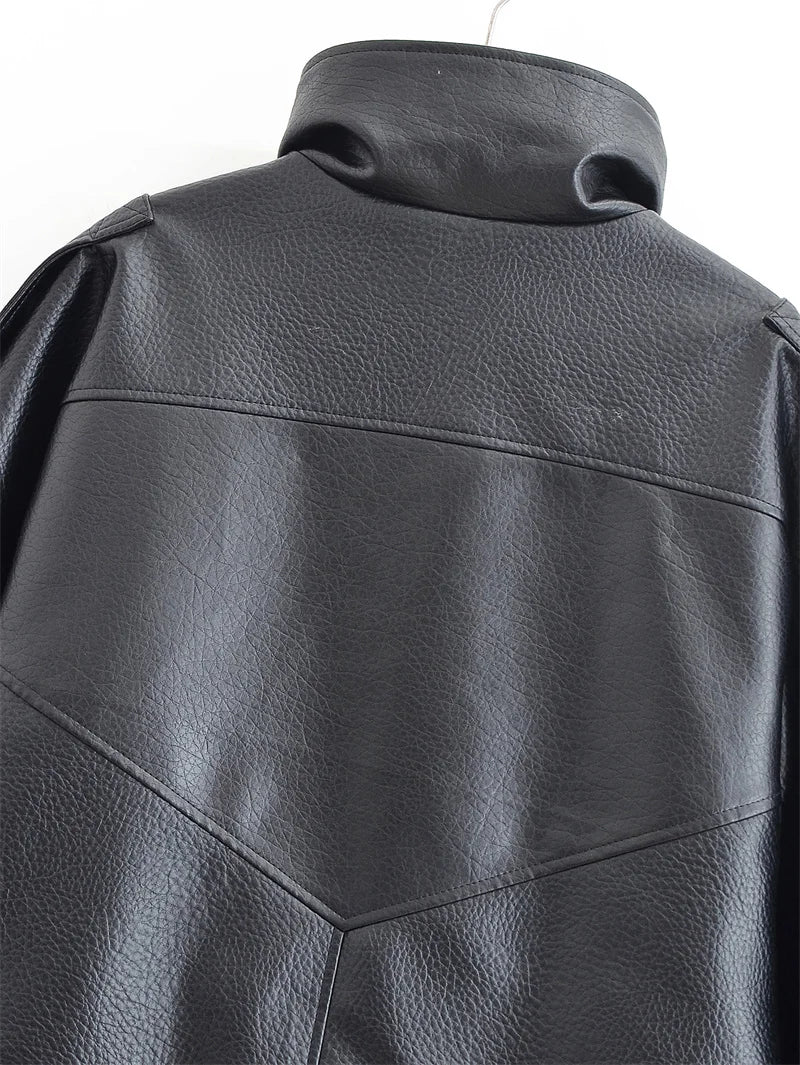 BLOC FAUX LEATHER JACKET