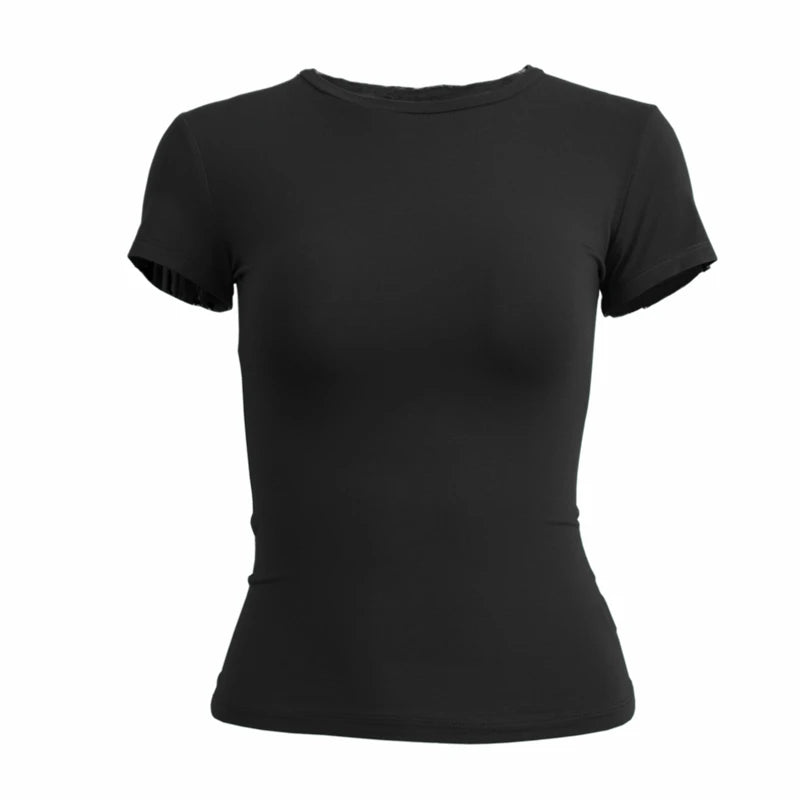 WOMEN’S Y2K SLIM FIT KNIT ESSENTIAL TEE