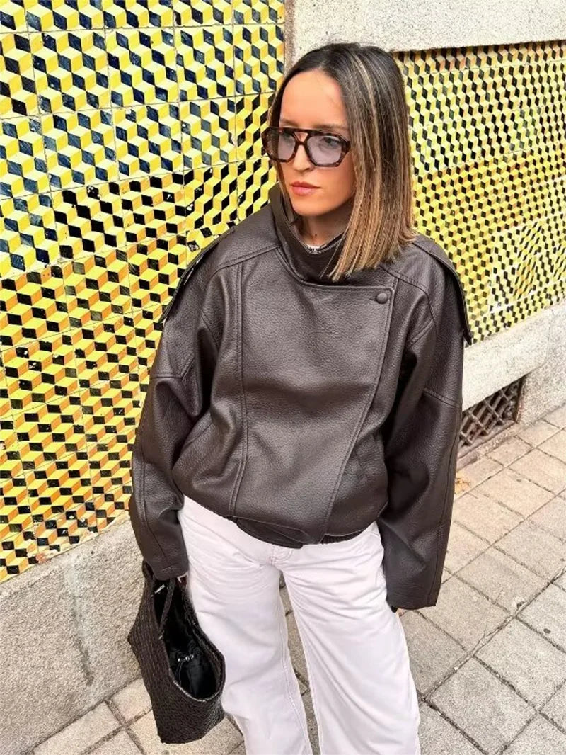 BLOC FAUX LEATHER JACKET