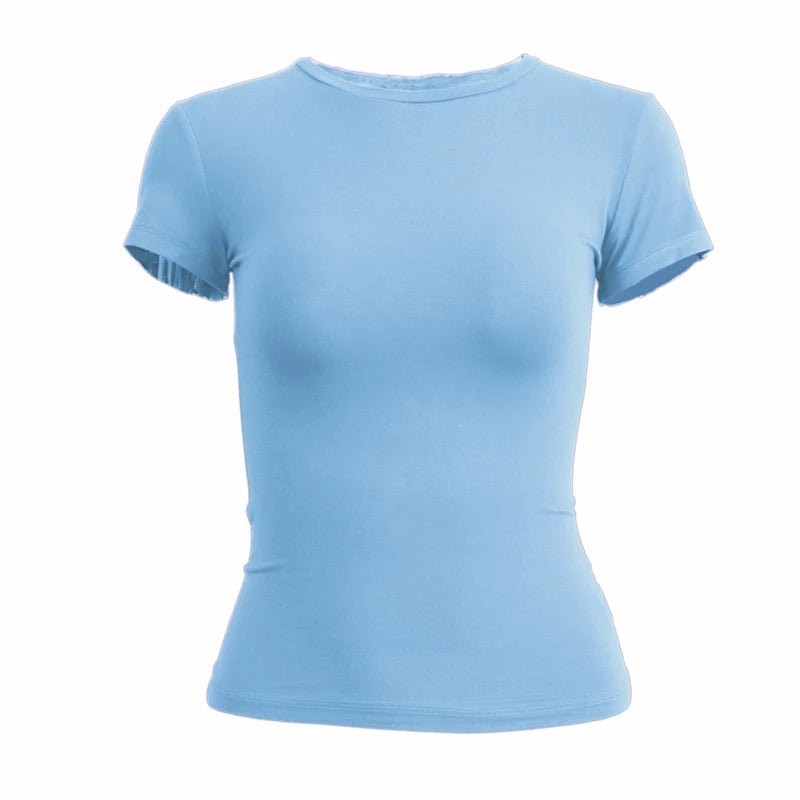 WOMEN’S Y2K SLIM FIT KNIT ESSENTIAL TEE
