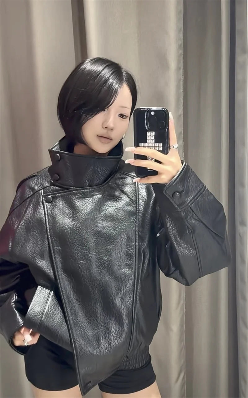 BLOC FAUX LEATHER JACKET